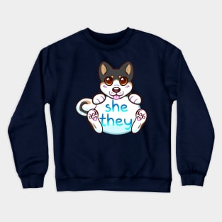 Doggy Pronouns - She/They Crewneck Sweatshirt